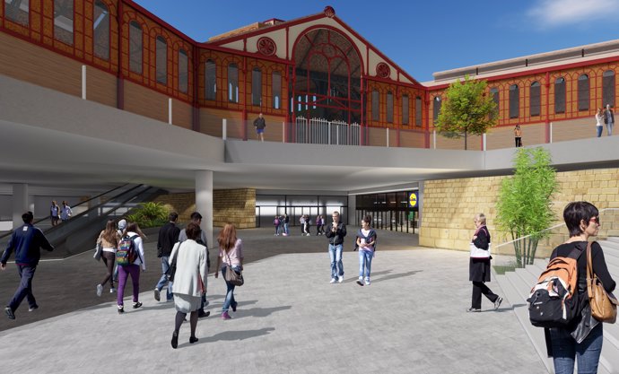 Imatge virtual del supermercat Lidl al Mercat de Sant Antoni