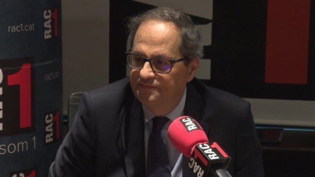 El presidente de la Generalitat, Quim Torra, en los estudios de Rac1
