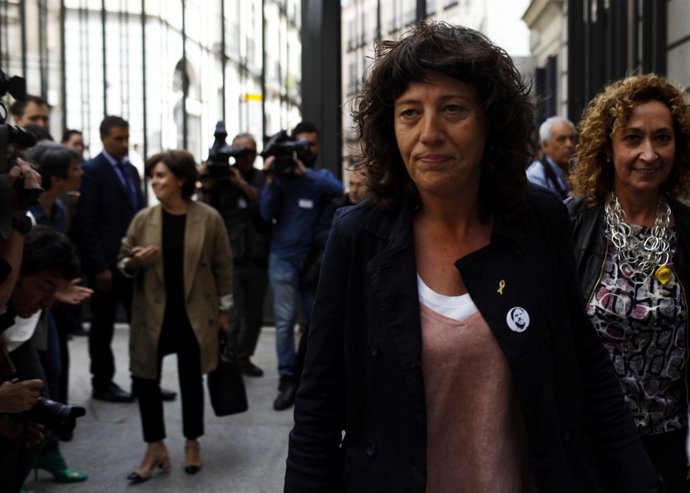 Teresa Jordà y Ester Capella acuden a la votación de los Presupuestos