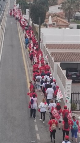 Marcha de trabajadores de la hostelería por un convenio digno málaga