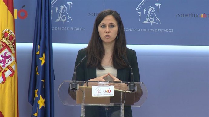 Belarra, en rueda de prensa en el Congreso de los Diputados