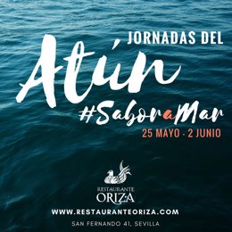 Cartel de las jornadas del atún rojo salvaje en el Restaurante Oriza