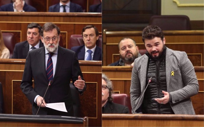 Rajoy y Gabriel Rufián en el Congreso