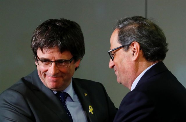 Rueda de prensa de Carles Puigdemont y Quim Torra