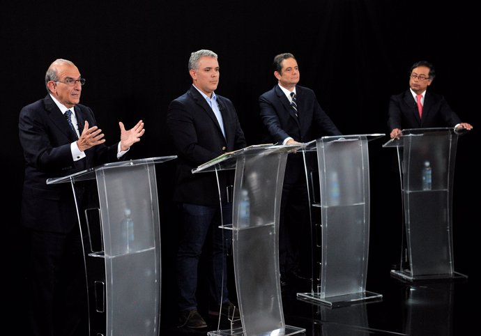 Colombian presidential candidates Humberto de la Calle, Ivan Duque, German Varga