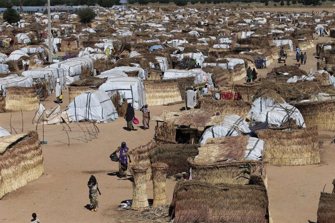 Desplazados internos en el campo de Muna, en Maiduguri