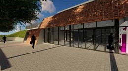 Recreació de la futura estació de Santa Perpètua de Mogoda