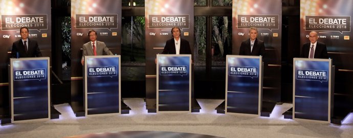 Colombian presidential candidates German Vargas Lleras, Gustavo Petro, Sergio Fa
