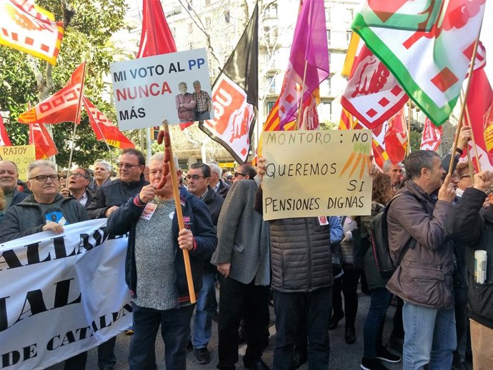 Manifestación de pensionistas en Barcelona