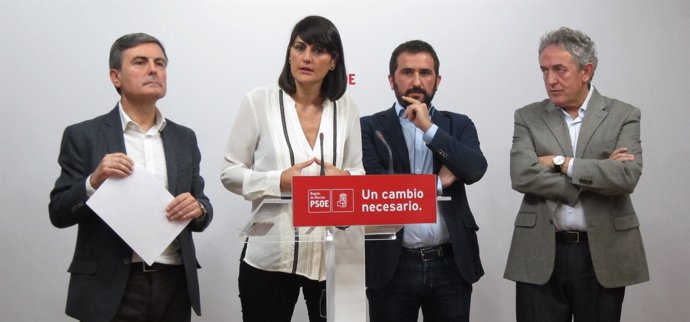 María González Veracruz junto a Saura, Soto y Oñate (PSOE)     