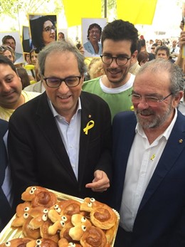 Quim Torra y Joan Reñé en el Aplec del Cargol