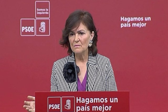 Carmen Calvo en rueda de prensa