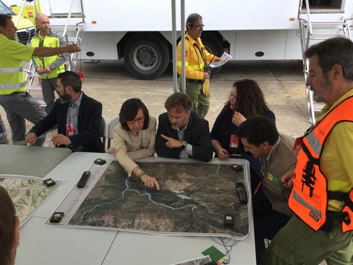 Simulacro de incendio forestal en Guillena (Sevilla)