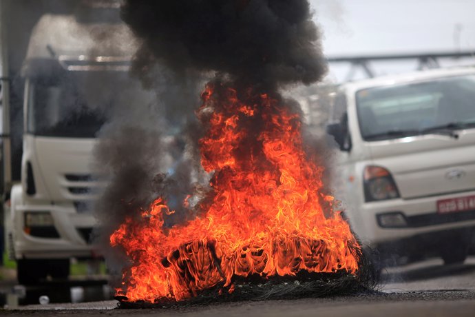 Movilizaciones de camioneros en Brasil