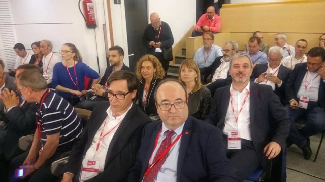 Miquel Iceta en la sede de Ferraz del PSOE