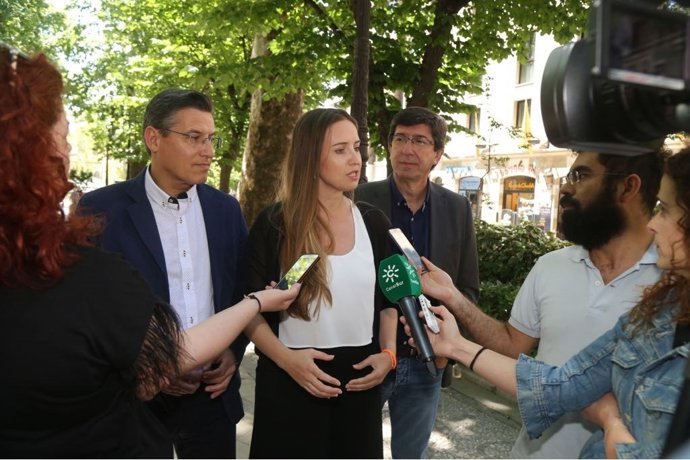 Luis Salvador, Melisa Rodríguez, y Juan Marín, de Cs