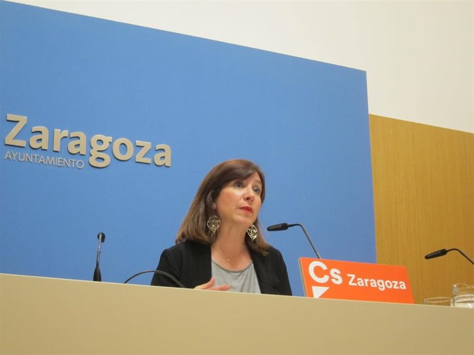 La portavoz de Cs, Sara Fernández, hoy en el Ayuntamiento