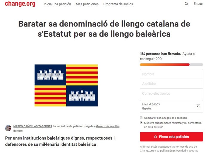 Captura de pantalla de la iniciativa