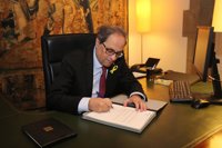 Quim Torra prevé querellarse contra Mariano Rajoy tras su primera reunión de Govern