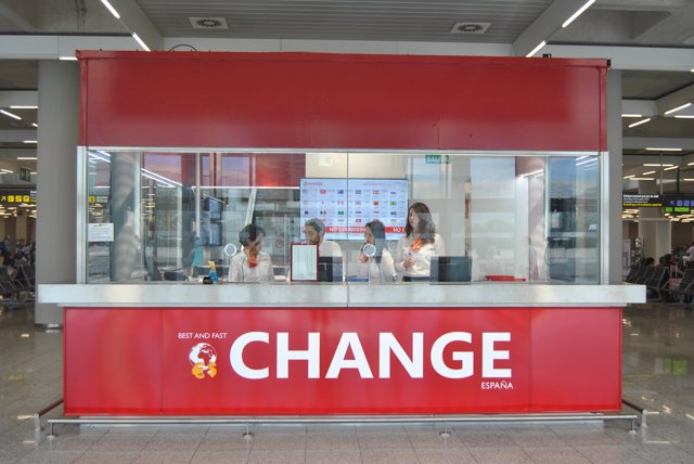Oficina de cambio en el aeropuerto de Palma