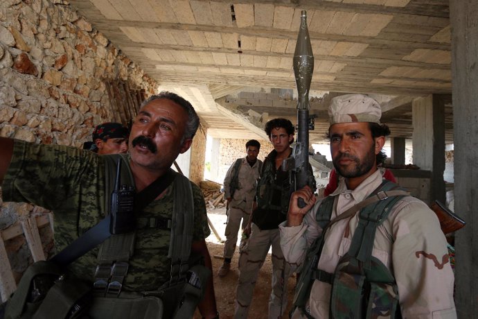 Milicianos de las Fuerzas Democráticas Sirias en Manbij