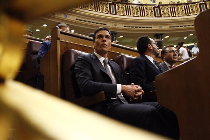 Pedro Sánchez en el debate de investidura en el Congreso
