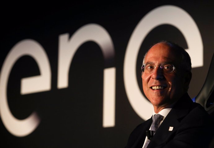 Francesco Starace, CEO and general manager of Enel Group, attends during a news 