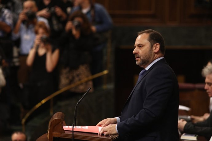 José Luis Ábalos intervé durant la moció de censura contra Rajoy