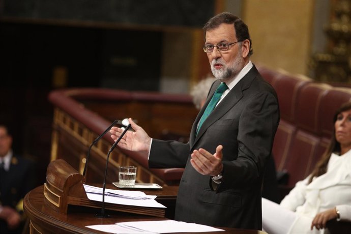 Rajoy interviene durante el debate de la moción