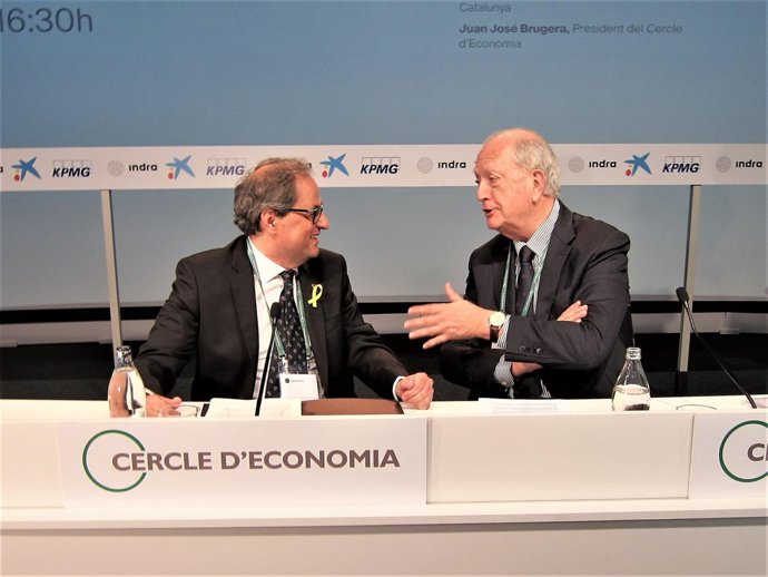 Quim Torra (presidente Generalitat) Juan José Brugera (Círculo de Economía)