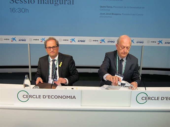 Quim Torra (president Generalitat) Juan José Brugera (Cercle d'Economia)