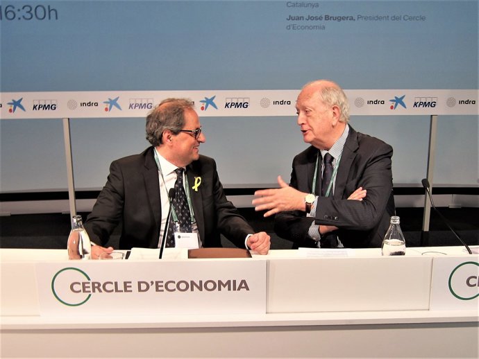 Quim Torra (president Generalitat) Juan José Brugera (Cercle d'Economia)