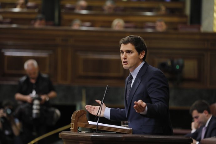 Albert Rivera en la moció de censura a Rajoy 
