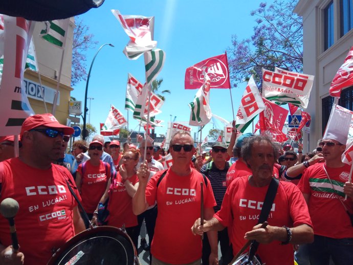 Trabajadores de la hostelería de Málaga protesta ante empresarios 2018
