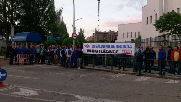 Concentración de trabajadores de mantenimiento de Metro de Madrid