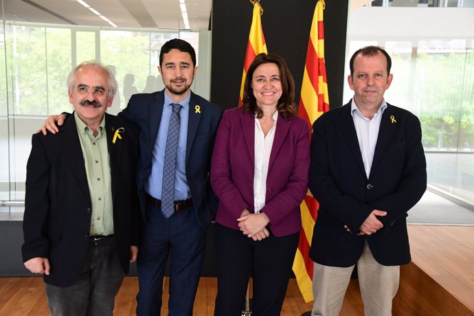Mercè Conesa, Damià Calvet, Joan Puigdoménech y Carles Brugarolas 