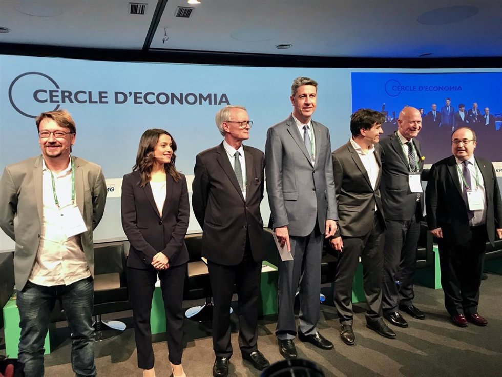 Domènech, Arrimadas, Costas, García Albiol, Sabrià, Font e Iceta