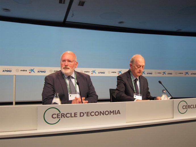 Frans Timmermans (vicepresident CE) Juan José Brugera (pres. Cercle Economia)