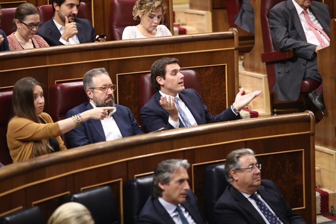 Albert Rivera durant el debat de la moció de censura