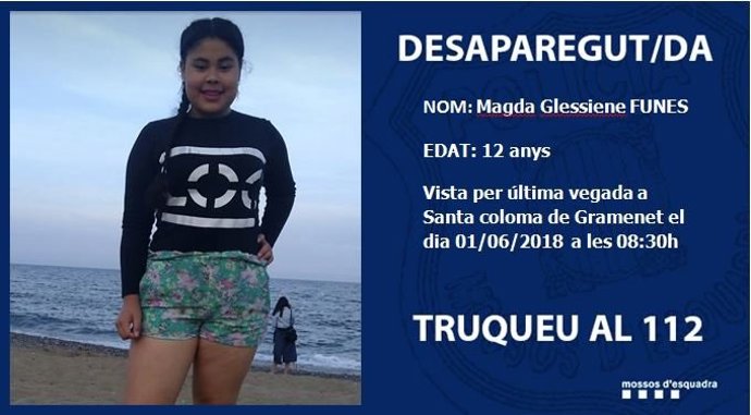 Nena desapareguda a Santa Coloma de Gramenet (Barcelona)