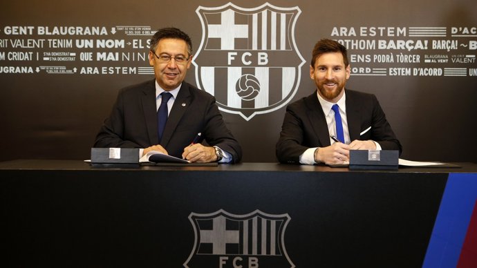  Leo Messi Josep Maria Bartomeu Barcelona contracto