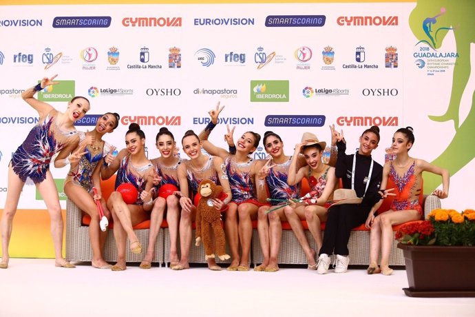 El conjunto español de gimnasia rítmica, quinto en el Europeo de Guadalajara