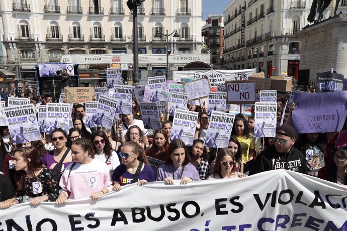 Manifestación en Madrid para protestar por la sentencia de La Manada