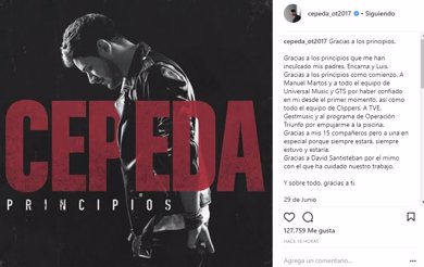 Cepeda ya tiene fecha para el lanzamiento de su nuevo disco, 'Principios'