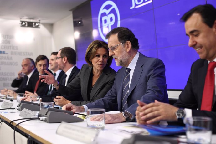 Mariano Rajoy y María Dolores Cospedal en la Junta Directiva Nacional del PP