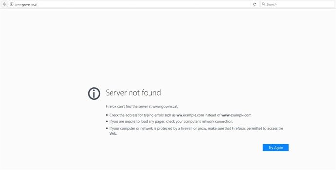 Desactiven la web de govern.cat