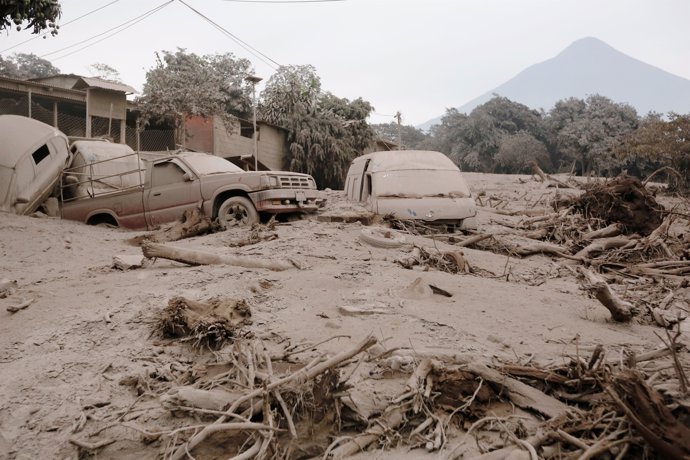 Zonas afectadas por la erupción del Volcán de Fuego