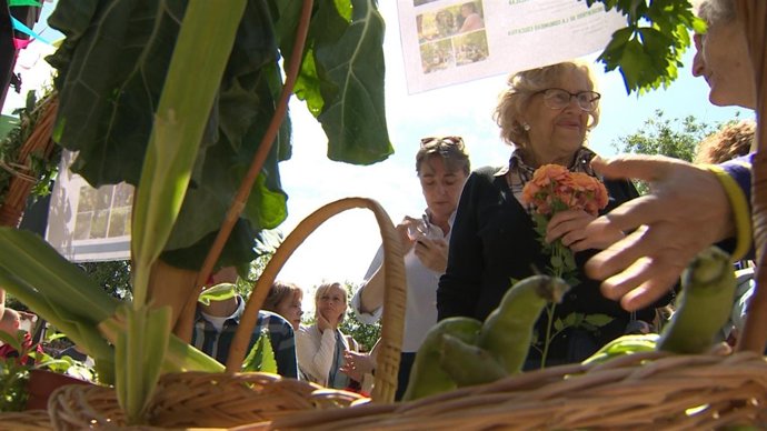 Carmena en Fiesta de los Huertos Escolares Sostenibles