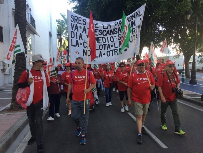 Marcha por mejorales laborales del convenio de hostelería 