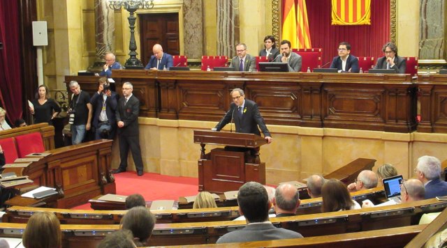  El Presidente De La Generalitat, Quim Torra, Interviene En El Parlament